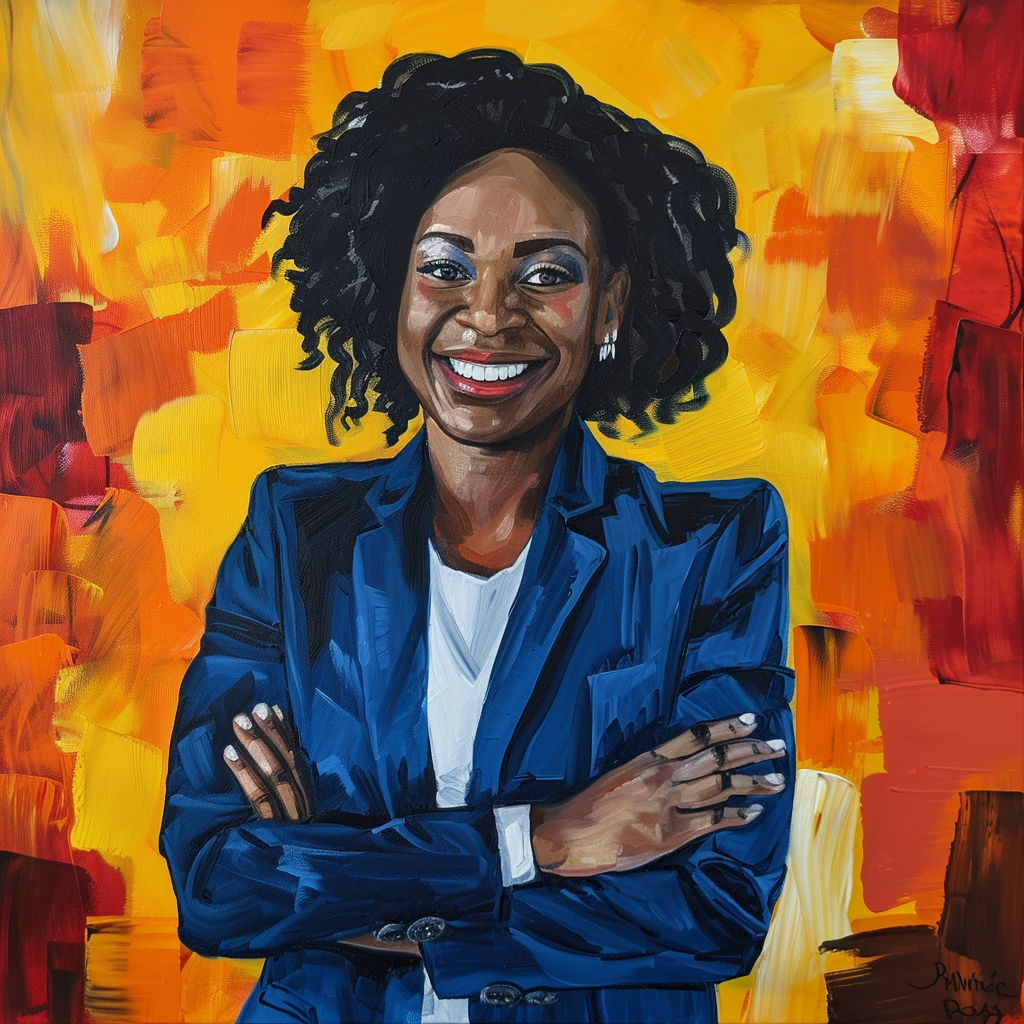 acrylic painting of professional black woman